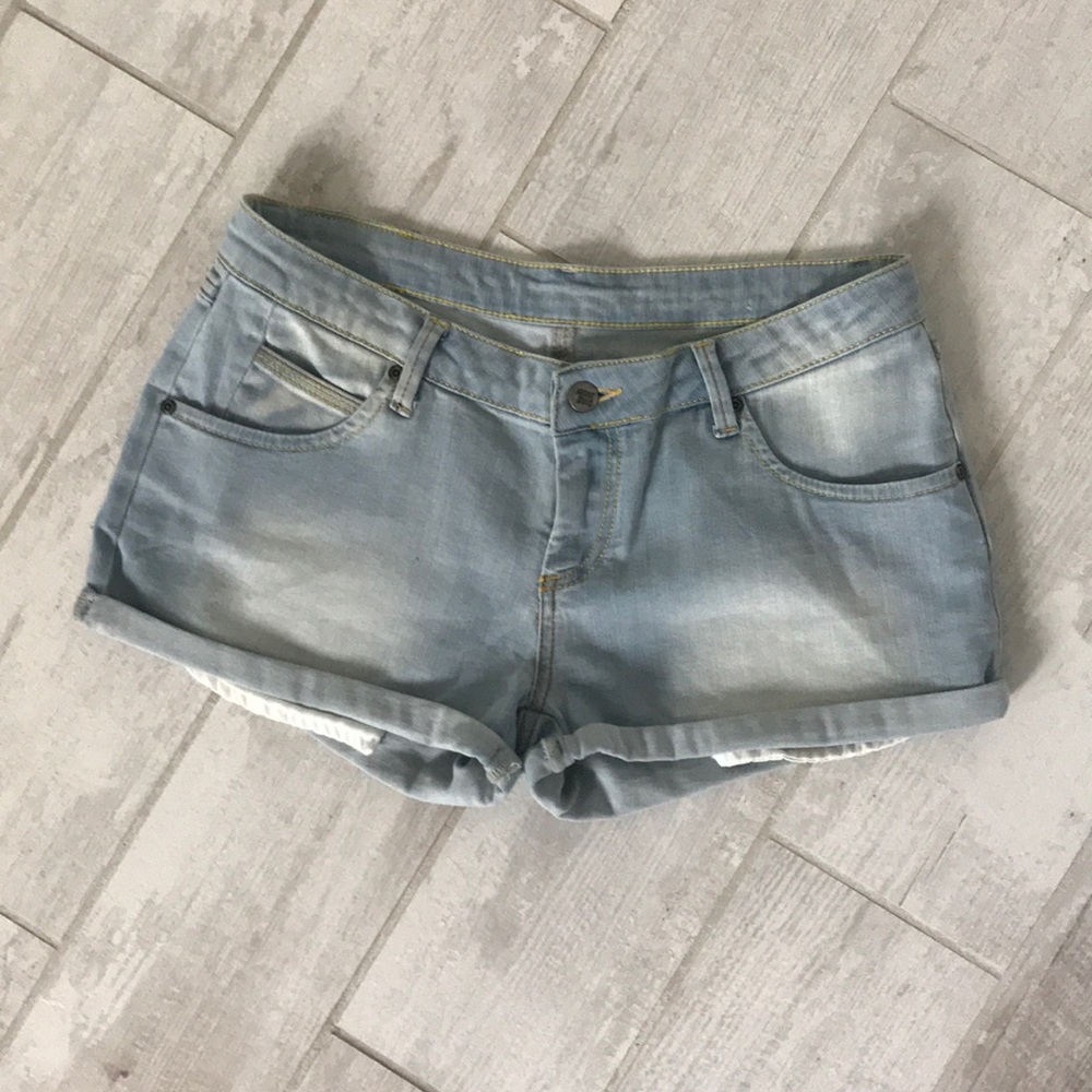 Anine Bing light blue denim shorts